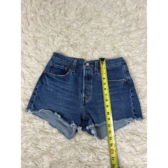 Levi's Premium 501 Jean Shorts Women's Button Fly Distressed Cut-Off Denim Sz 27 - Picture 4 of 10